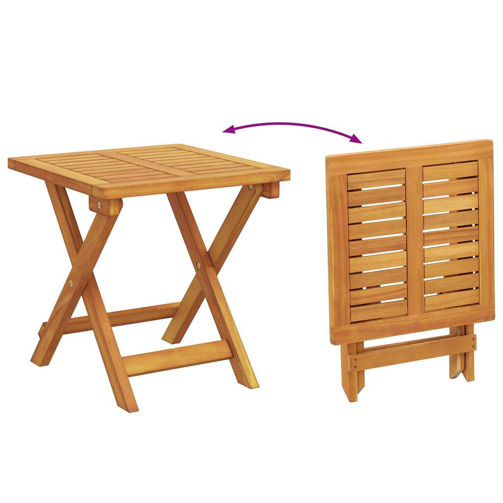 vidaXL Sun Loungers 2 pcs with Cushions and Table Red Solid Wood Acacia