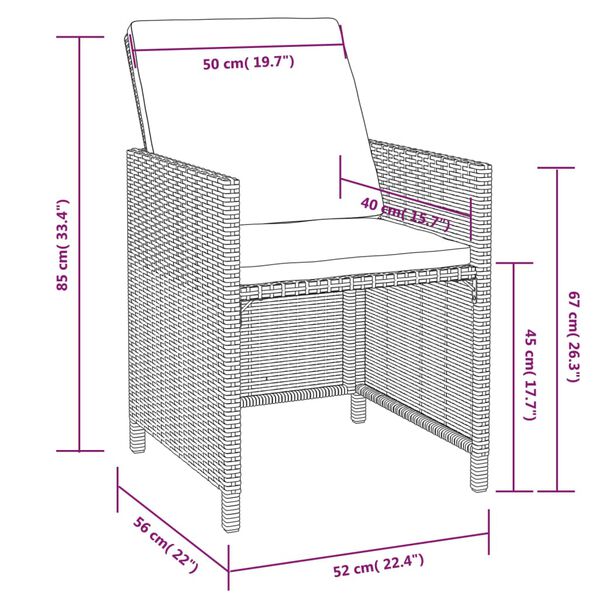 vidaXL 5 Piece Outdoor Dining Set Poly Rattan and Acacia Wood Black