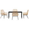 vidaXL Garden Dining Set 5 pcs Brown Poly Rattan