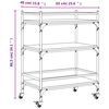 vidaXL Kitchen Trolley Black 65x40x86.5 cm Engineered Wood