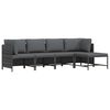 vidaXL 4 Piece Garden Lounge Set with Cushions Poly Rattan Grey