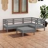 vidaXL 5 Piece Garden Lounge Set Solid Pinewood Grey