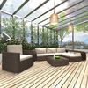 vidaXL 8 Piece Garden Lounge Set with Cushions Poly Rattan Brown