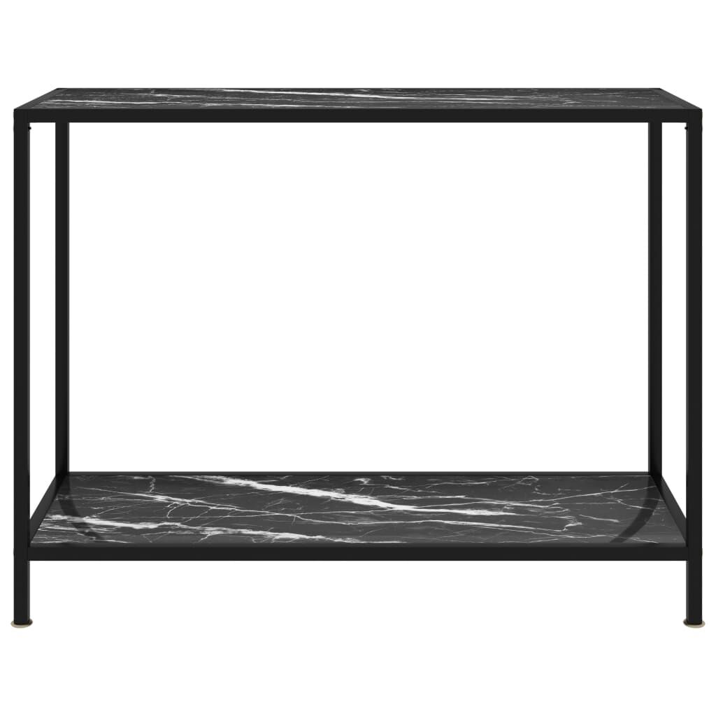 vidaXL Console Table Black 100x35x75 cm Tempered Glass
