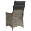 vidaXL Reclining Garden Chair with Cushions Grey Poly Rattan