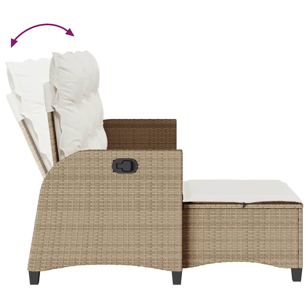 vidaXL 3 Piece Garden Sofa Set with Cushions L-shaped Beige Poly Rattan