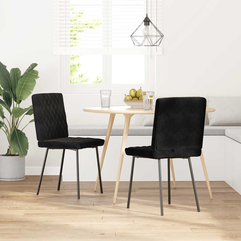 vidaXL Dining Chairs 2 pcs Black Velvet