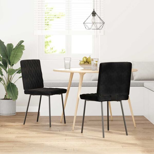 vidaXL Dining Chairs 2 pcs Black Velvet