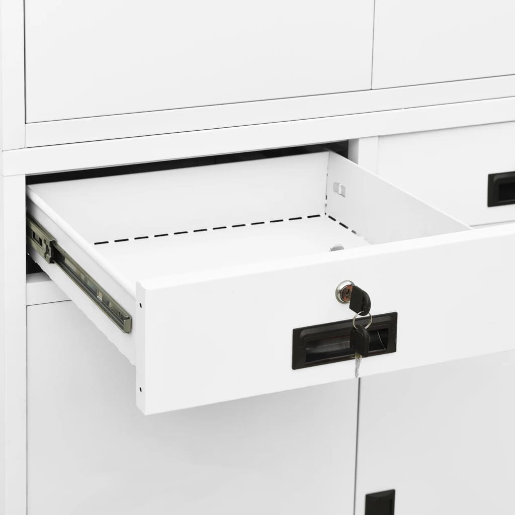 vidaXL Office Cabinet White 90x40x180 cm Steel