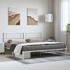vidaXL Metal Bed Frame without Mattress with Headboard White 193x203cm