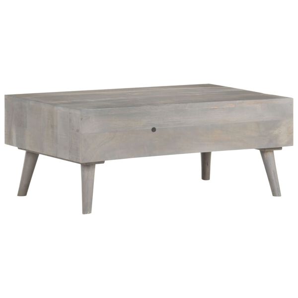 vidaXL Coffee Table Grey 100x60x40 cm Solid Rough Mango Wood