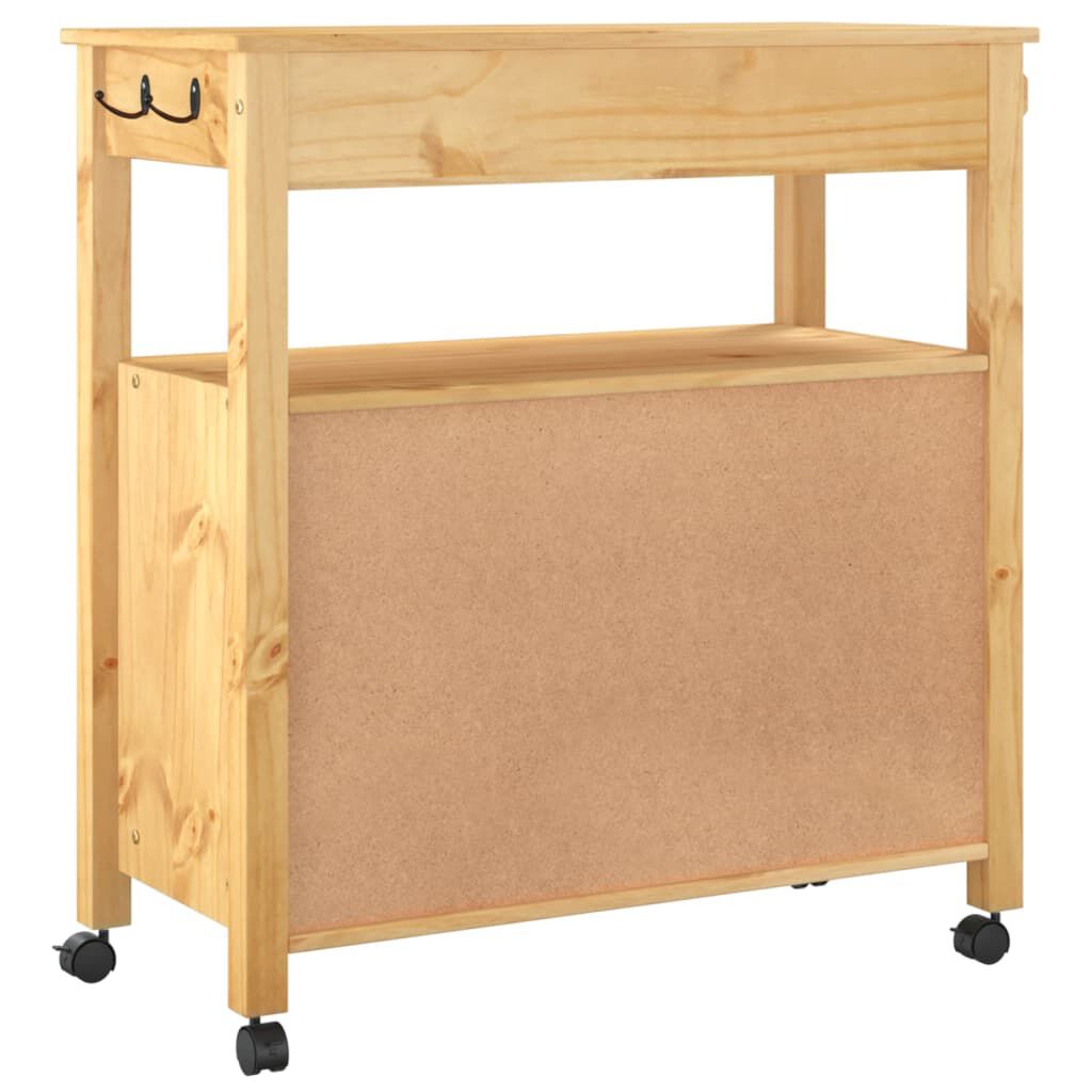 vidaXL Kitchen Trolley MONZA 84x40x90 cm Solid Wood Pine