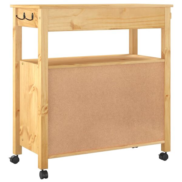 vidaXL Kitchen Trolley MONZA 84x40x90 cm Solid Wood Pine