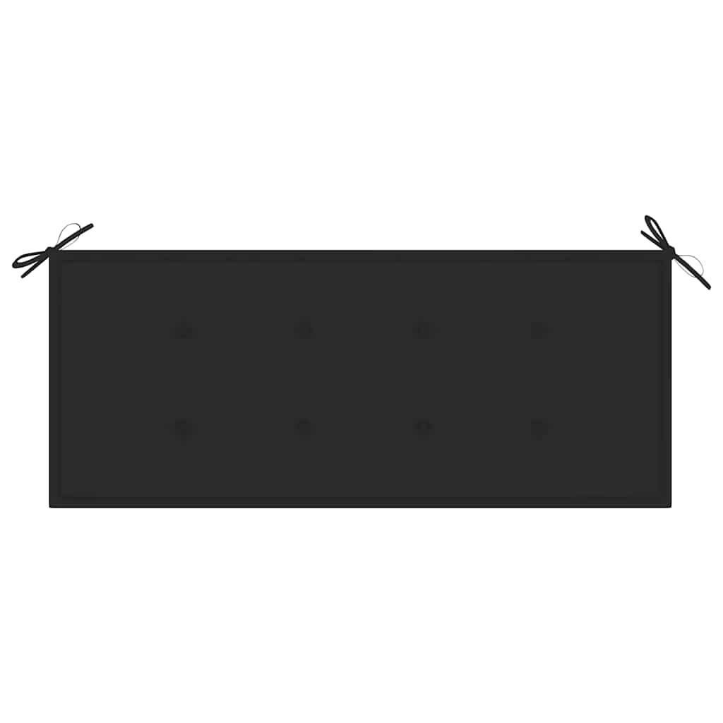 vidaXL Batavia Bench with Black Cushion 120 cm Solid Teak Wood