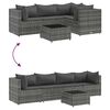 vidaXL 5 Piece Garden Lounge Set with Cushions Grey Poly Rattan