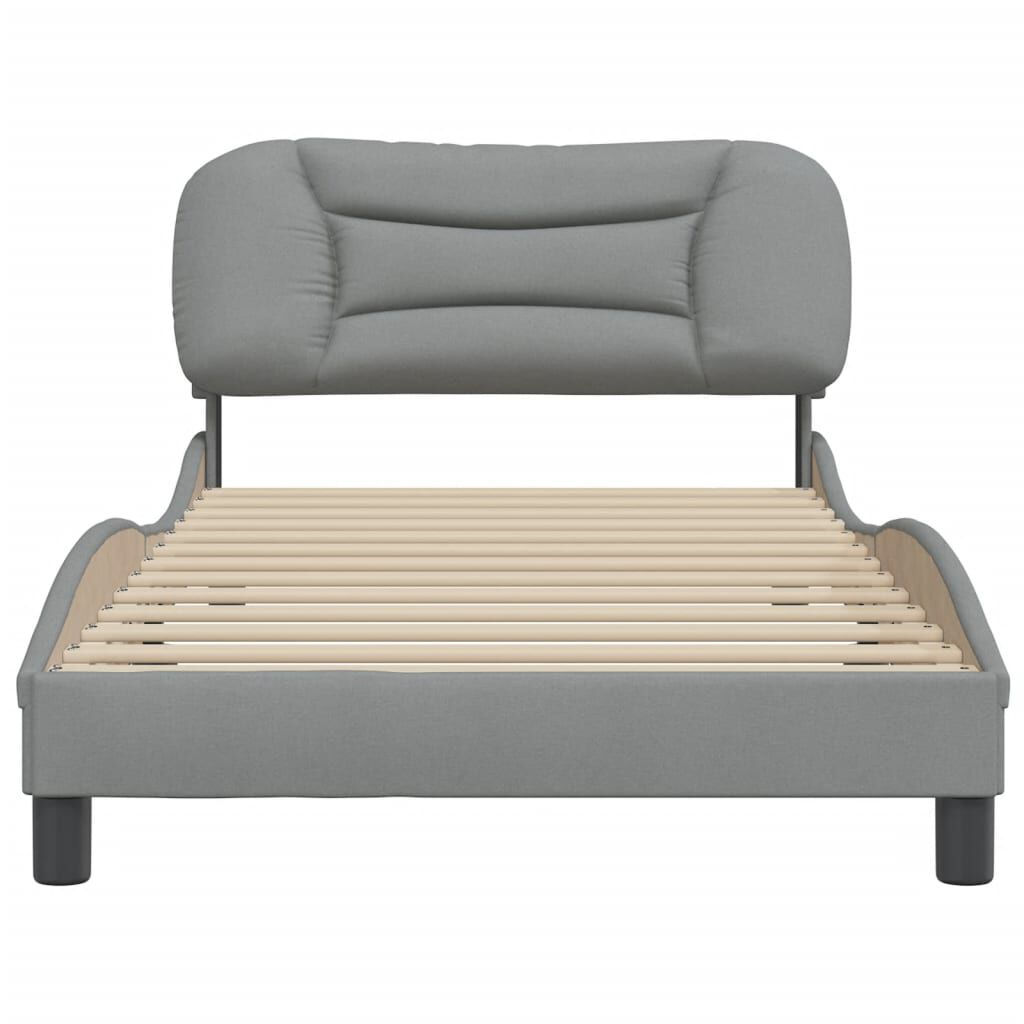 vidaXL Bed Frame without Mattress Light Grey 100x190 cm Fabric