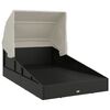 vidaXL Sunbed with Foldable Roof Black 200x114x128 cm Poly Rattan