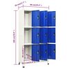 vidaXL Locker Cabinet Grey and Blue 90x45x180 cm Steel