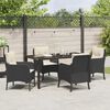 vidaXL Garden Dining Set with Cushion 5 pcs Black Poly Rattan
