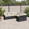 vidaXL 8 Piece Garden Sofa Set with Cushions Black Poly Rattan