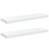 vidaXL Floating Wall Shelves 2 pcs High Gloss White 80x23.5x3.8 cm MDF