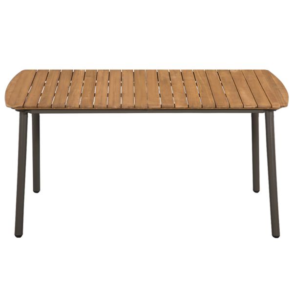 vidaXL Garden Table 150x90x72cm Solid Acacia Wood and Steel
