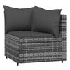 vidaXL Garden Corner Sofas with Cushions 2 pcs Grey Poly Rattan