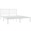 vidaXL Metal Bed Frame without Mattress with Headboard White 150x200cm