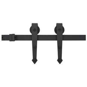 vidaXL Sliding Door Hardware Kit 183 cm Steel Black