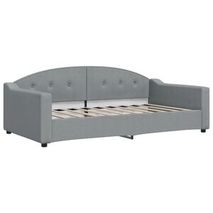 vidaXL Day Bed without Mattress Light Grey 100x190 cm Fabric