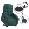 vidaXL Electric Stand up Massage Recliner Chair Dark Green Fabric