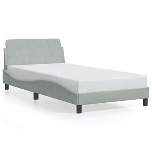 vidaXL Bed Frame "Dover" Light Grey 100x203 cm Velvet