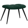 vidaXL Relaxing Chair with a Stool Dark Green Velvet