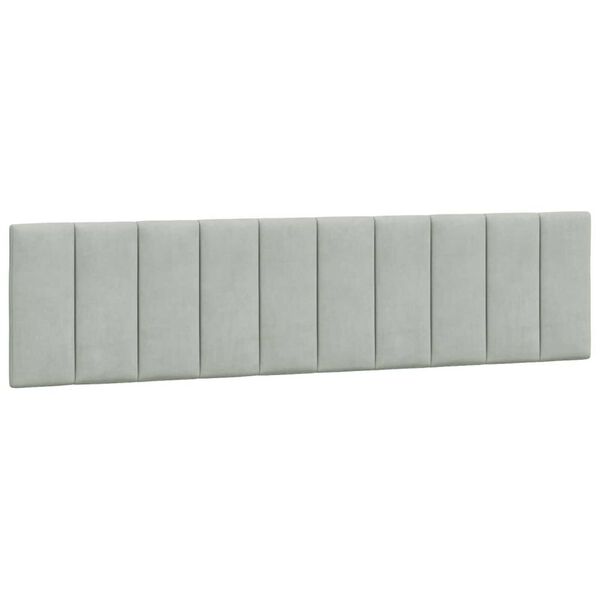 vidaXL Bed Frame with LED without Mattress "Hanko" Light Grey 193x203 cm Velvet