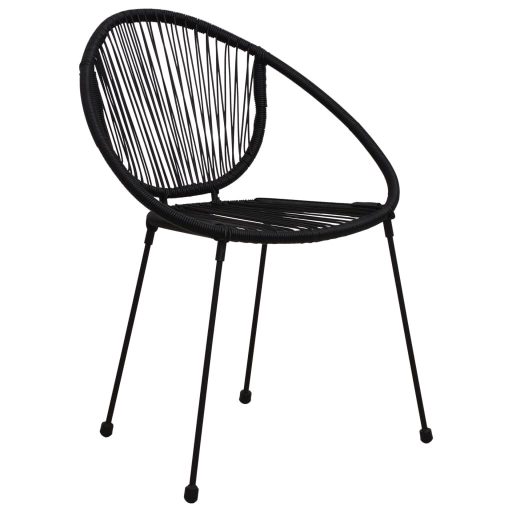 vidaXL Garden Chairs 2 pcs PVC Rattan Black