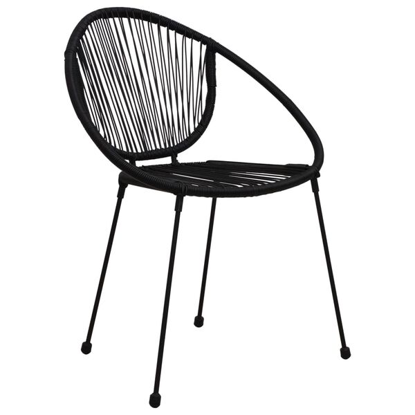 vidaXL Garden Chairs 2 pcs PVC Rattan Black