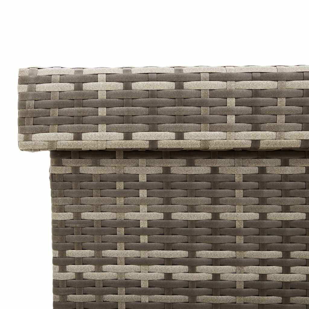 vidaXL Garden Storage Box with Wheels Grey 110x55x73 cm Poly Rattan
