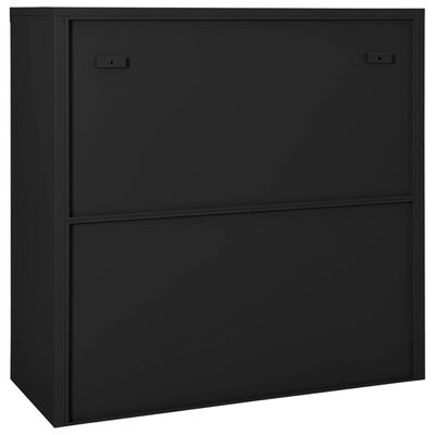 vidaXL Sliding Door Cabinet with Planter Box Anthracite Steel