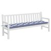 vidaXL Garden Bench Cushion Blue&White Stripe 200x50x7 cm Fabric