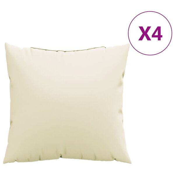 vidaXL Sofa Cushions 4 pcs Cream 50x50 cm Fabric