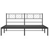 vidaXL Metal Bed Frame without Mattress with Headboard Black 183x213cm