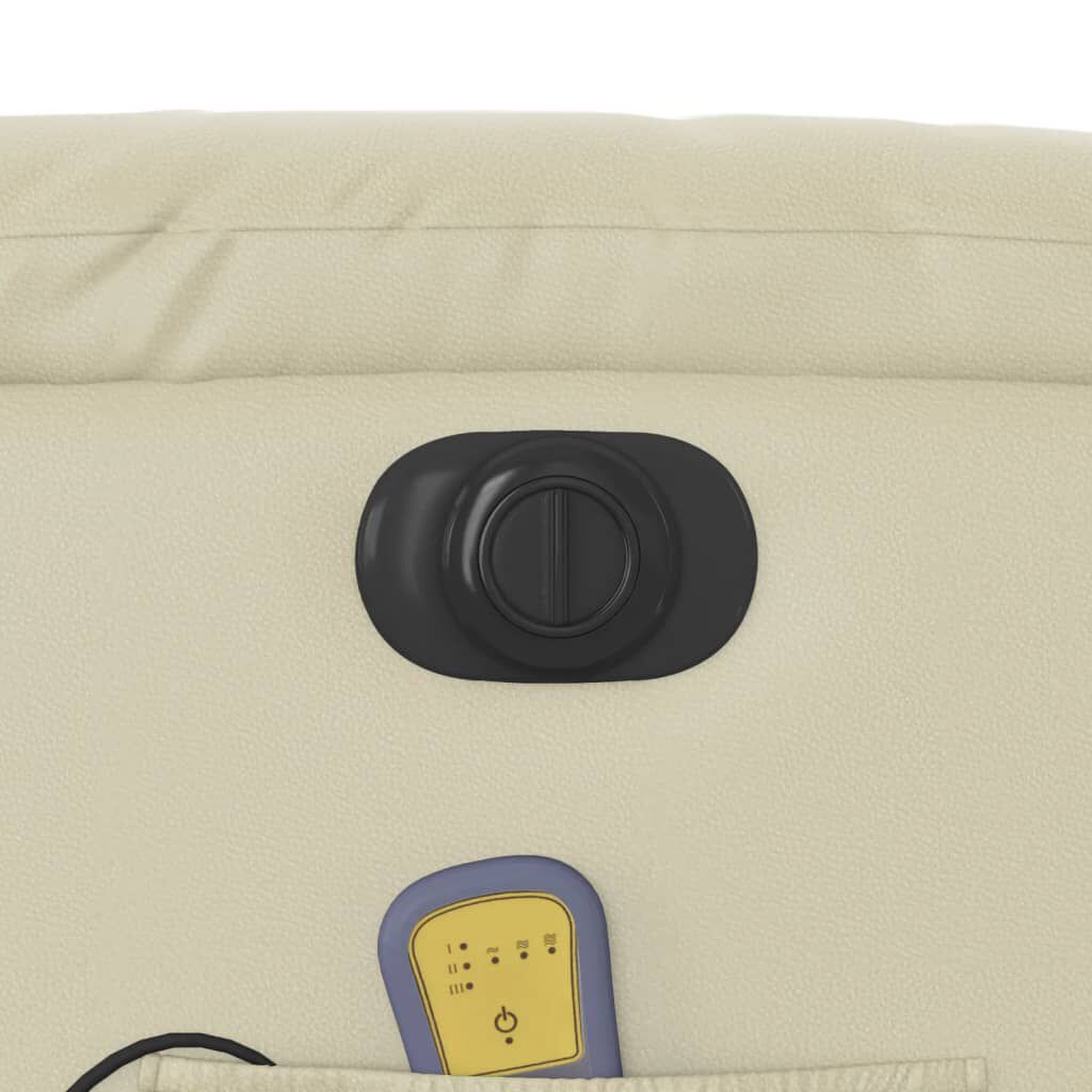 vidaXL Electric Stand up Massage Recliner Chair Cream Faux Leather