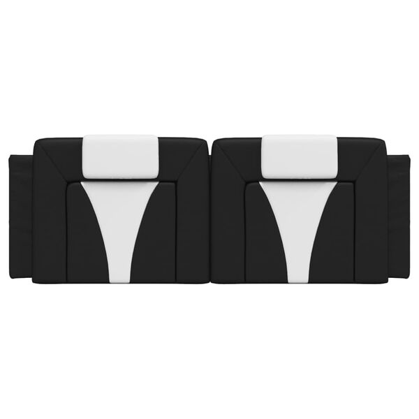 vidaXL Headboard Cushion "Viana" Black and White 137 cm Double Faux Leather