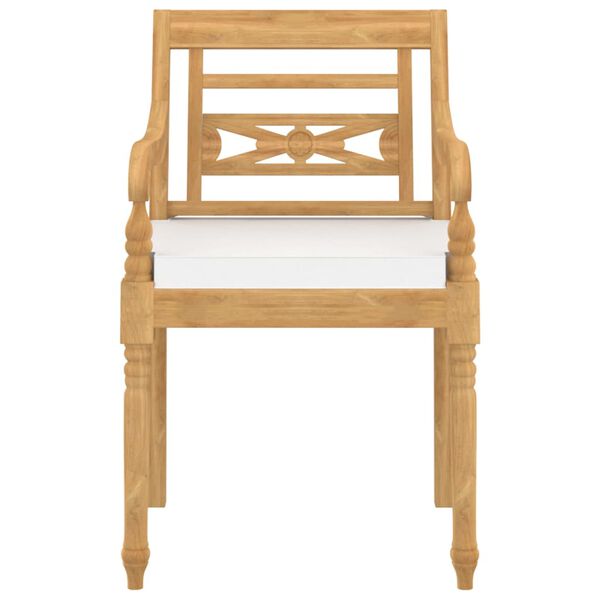 vidaXL Batavia Chairs 6 pcs with Cushions Solid Teak Wood