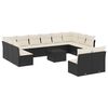 vidaXL 13 Piece Garden Sofa Set with Cushions Black Poly Rattan