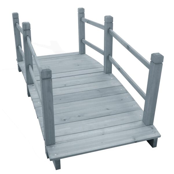 vidaXL Garden Bridge Grey 140x60x56 cm Solid Firwood