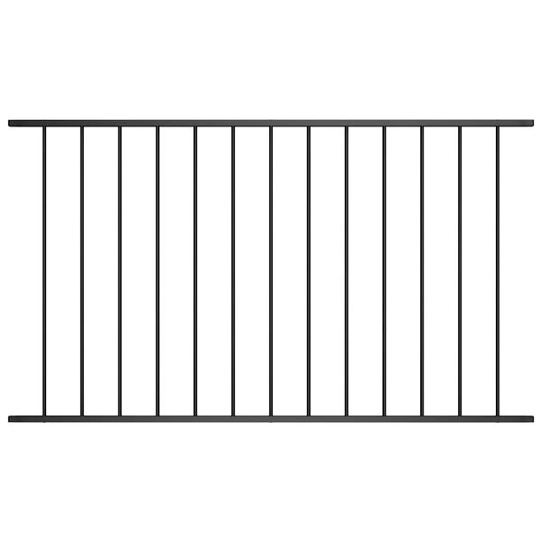 vidaXL Fence Panel Powder-coated Steel 1.7x1.17 m Black