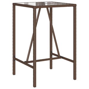 vidaXL Outdoor Bar Table Brown 70x70x110 cm Poly Rattan