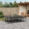 vidaXL 11 Piece Garden Dining Set with Cushions Black Poly Rattan