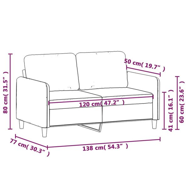 vidaXL 2-Seater Sofa Dark Green 120 cm Velvet